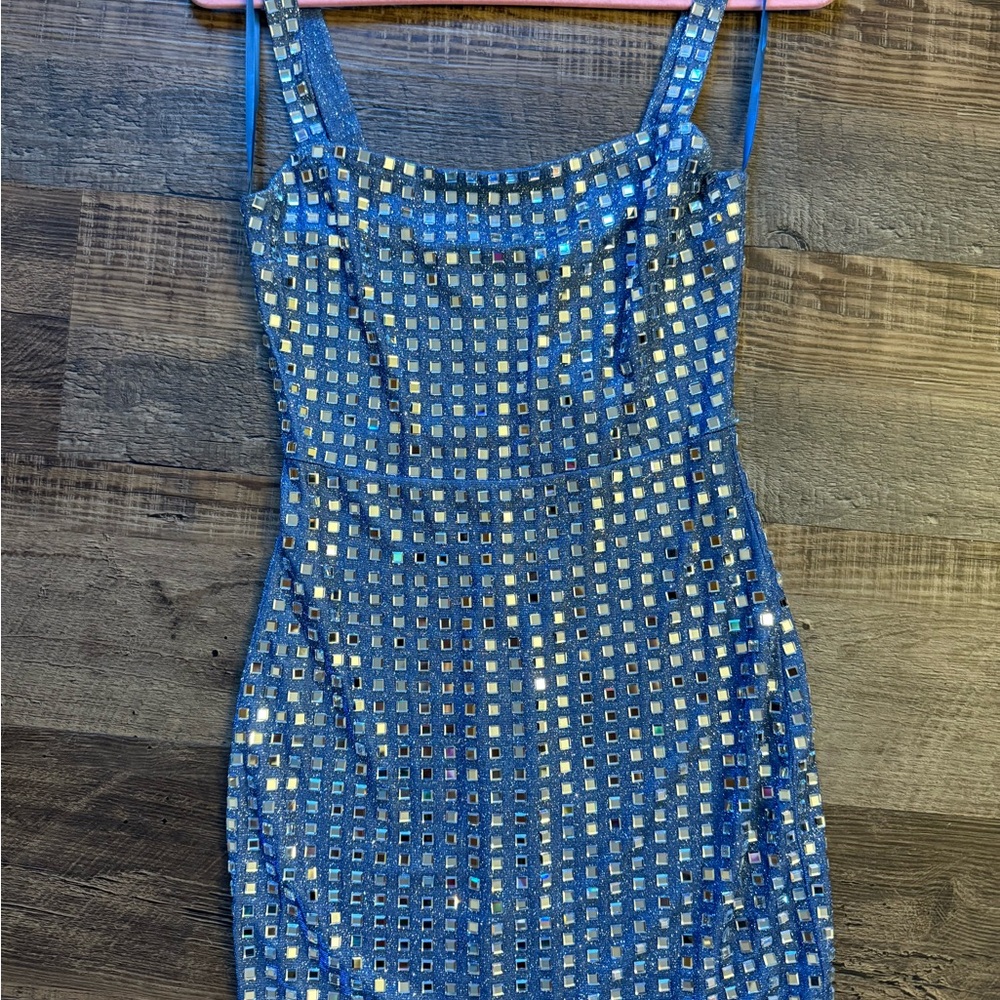 Windsor Blue and Silver Sequin Mini Dress